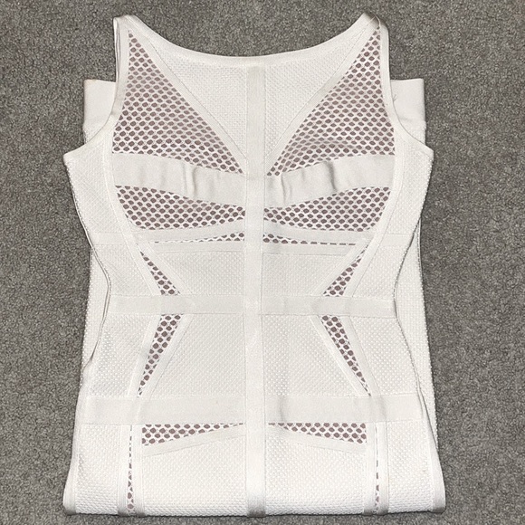 Herve Leger Cocktail Dress Bridal Shower - Sheath with Mesh Inserts - Picture 4 of 11